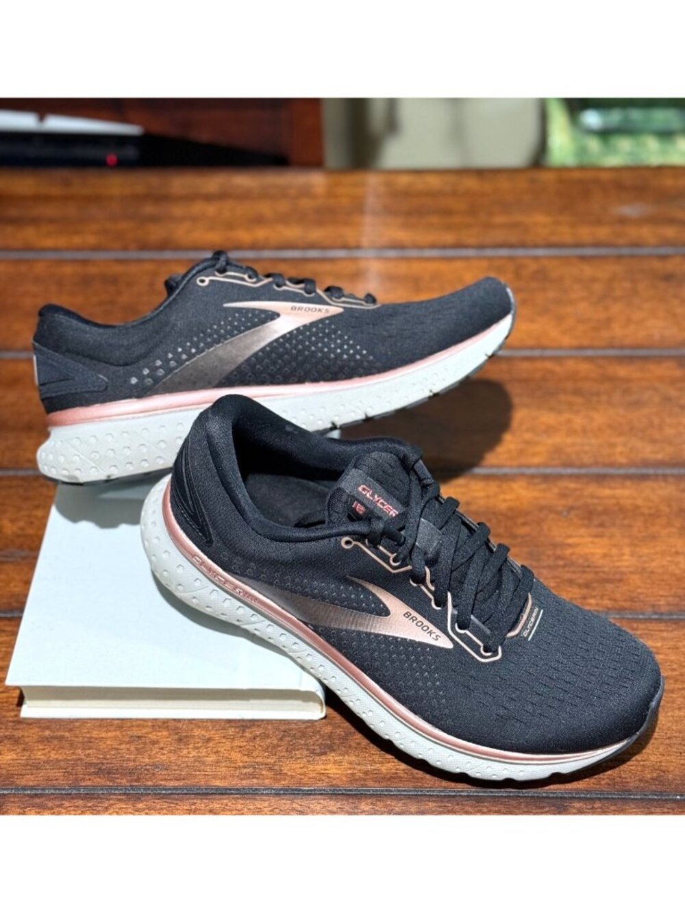 size 9, 40.5 Brooks glycerin 18 black & rose gold sneakers running shoes trainer